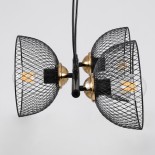 GloboStar® VERONA 00586 Μοντέρνο Κρεμαστό Φωτιστικό Ράγα Τρίφωτο 3 x E27 IP20 Μαύρο & Χρυσό Μέταλλο - Μ50 x Π28 x Υ20cm