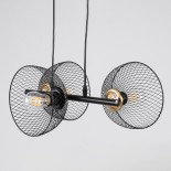 GloboStar® VERONA 00586 Μοντέρνο Κρεμαστό Φωτιστικό Ράγα Τρίφωτο 3 x E27 IP20 Μαύρο & Χρυσό Μέταλλο - Μ50 x Π28 x Υ20cm