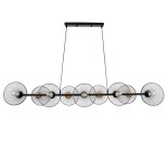 GloboStar® VERONA 00588 Μοντέρνο Κρεμαστό Φωτιστικό Οροφής Πολύφωτο 9 x E27 Μαύρο Μεταλλικό Πλέγμα Μ140 x Π28 x Υ20cm