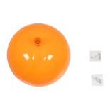 GloboStar® BALLOON 00650 Παιδικό Φωτιστικό Οροφής Μπάλα Μονόφωτο 1 x E27 IP20 Πορτοκαλί Πλαστικό με Ασημί Μέταλλο - Μ30 x Π30 x Υ33cm