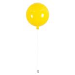 GloboStar® BALLOON 00651 Παιδικό Φωτιστικό Οροφής Μπάλα Μονόφωτο 1 x E27 IP20 Κίτρινο Πλαστικό με Ασημί Μέταλλο - Μ30 x Π30 x Υ33cm