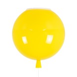 GloboStar® BALLOON 00651 Παιδικό Φωτιστικό Οροφής Μπάλα Μονόφωτο 1 x E27 IP20 Κίτρινο Πλαστικό με Ασημί Μέταλλο - Μ30 x Π30 x Υ33cm
