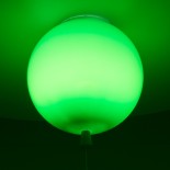 GloboStar® BALLOON 00653 Παιδικό Φωτιστικό Οροφής Μπάλα Μονόφωτο 1 x E27 IP20 Πράσινο Πλαστικό με Ασημί Μέταλλο - Μ30 x Π30 x Υ33cm
