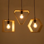 GloboStar® ELISE 00682 Μοντέρνο Κρεμαστό Φωτιστικό Ράγα Τρίφωτο 3 x E27 IP20 Μπεζ Ξύλο με Μαύρο Μέταλλο - Μ76 x Π8 x Υ130cm