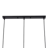 GloboStar® ELISE 00682 Μοντέρνο Κρεμαστό Φωτιστικό Ράγα Τρίφωτο 3 x E27 IP20 Μπεζ Ξύλο με Μαύρο Μέταλλο - Μ76 x Π8 x Υ130cm