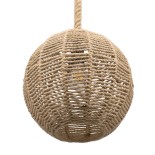 GloboStar® MANDALA 00731 Boho Κρεμαστό Φωτιστικό Μπάλα Μονόφωτο 1 x E27 IP20 Μπεζ Σχοινί - Μ30 x Π30 x Y30cm