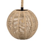 GloboStar® MANDALA 00731 Boho Κρεμαστό Φωτιστικό Μπάλα Μονόφωτο 1 x E27 IP20 Μπεζ Σχοινί - Μ30 x Π30 x Y30cm