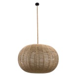 GloboStar® MANDALA 00732 Boho Κρεμαστό Φωτιστικό Μπάλα Μονόφωτο 1 x E27 IP20 Μπεζ Σχοινί - Μ80 x Π80 x Υ60cm