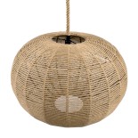 GloboStar® MANDALA 00732 Boho Κρεμαστό Φωτιστικό Μπάλα Μονόφωτο 1 x E27 IP20 Μπεζ Σχοινί - Μ80 x Π80 x Υ60cm
