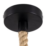 GloboStar® MANDALA 00732 Boho Κρεμαστό Φωτιστικό Μπάλα Μονόφωτο 1 x E27 IP20 Μπεζ Σχοινί - Μ80 x Π80 x Υ60cm
