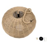 GloboStar® MANDALA 00732 Boho Κρεμαστό Φωτιστικό Μπάλα Μονόφωτο 1 x E27 IP20 Μπεζ Σχοινί - Μ80 x Π80 x Υ60cm