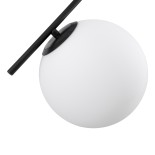 GloboStar® MONROE 00952 Μοντέρνο Κρεμαστό Φωτιστικό Οροφής Τρίφωτο 3 x E27 Μαύρο - Λευκό Μεταλλικό Μπάλα Φ60 x Υ50cm