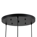 GloboStar® MONROE 00952 Μοντέρνο Κρεμαστό Φωτιστικό Οροφής Τρίφωτο 3 x E27 Μαύρο - Λευκό Μεταλλικό Μπάλα Φ60 x Υ50cm