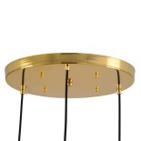 GloboStar® MONROE 00953 Μοντέρνο Κρεμαστό Φωτιστικό Μπάλα Τρίφωτο 3 x E27 IP20 Χρυσό Μέταλλο με Λευκό Γυαλί - Μ60 x Π60 x Υ50cm