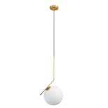 GLOBOSTAR® MONROE 00956 Μοντέρνο Κρεμαστό Φωτιστικό Οροφής με Ντουί 1 x E27 AC 220-240V IP20 - Χρυσό & Λευκό - Μ30 x Π30 x Υ75cm