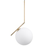 GLOBOSTAR® MONROE 00956 Μοντέρνο Κρεμαστό Φωτιστικό Οροφής με Ντουί 1 x E27 AC 220-240V IP20 - Χρυσό & Λευκό - Μ30 x Π30 x Υ75cm