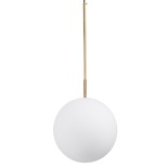 GLOBOSTAR® MONROE 00956 Μοντέρνο Κρεμαστό Φωτιστικό Οροφής με Ντουί 1 x E27 AC 220-240V IP20 - Χρυσό & Λευκό - Μ30 x Π30 x Υ75cm