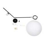 GLOBOSTAR® MONROE 00957 Μοντέρνο Κρεμαστό Φωτιστικό Οροφής με Ντουί 1 x E27 AC 220-240V IP20 - Μαύρο & Λευκό - Μ30 x Π30 x Υ75cm