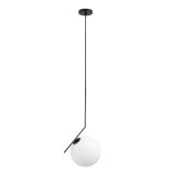 GLOBOSTAR® MONROE 00957 Μοντέρνο Κρεμαστό Φωτιστικό Οροφής με Ντουί 1 x E27 AC 220-240V IP20 - Μαύρο & Λευκό - Μ30 x Π30 x Υ75cm