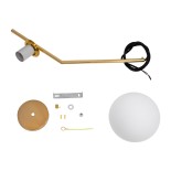 GLOBOSTAR® MONROE 00958 Μοντέρνο Κρεμαστό Φωτιστικό Οροφής με Ντουί 1 x E27 AC 220-240V IP20 - Χρυσό & Λευκό - Μ15 x Π15 x Υ49cm