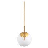 GLOBOSTAR® MONROE 00958 Μοντέρνο Κρεμαστό Φωτιστικό Οροφής με Ντουί 1 x E27 AC 220-240V IP20 - Χρυσό & Λευκό - Μ15 x Π15 x Υ49cm