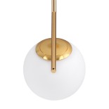 GLOBOSTAR® MONROE 00958 Μοντέρνο Κρεμαστό Φωτιστικό Οροφής με Ντουί 1 x E27 AC 220-240V IP20 - Χρυσό & Λευκό - Μ15 x Π15 x Υ49cm