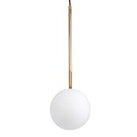 GLOBOSTAR® MONROE 00958 Μοντέρνο Κρεμαστό Φωτιστικό Οροφής με Ντουί 1 x E27 AC 220-240V IP20 - Χρυσό & Λευκό - Μ15 x Π15 x Υ49cm
