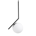 GLOBOSTAR® MONROE 00959 Μοντέρνο Κρεμαστό Φωτιστικό Οροφής με Ντουί 1 x E27 AC 220-240V IP20 - Μαύρο & Λευκό - Μ15 x Π15 x Υ49cm