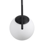 GLOBOSTAR® MONROE 00959 Μοντέρνο Κρεμαστό Φωτιστικό Οροφής με Ντουί 1 x E27 AC 220-240V IP20 - Μαύρο & Λευκό - Μ15 x Π15 x Υ49cm