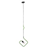 GloboStar® LIBBY 01096-1 Παιδικό Κρεμαστό Φωτιστικό Ανάρτηση Μονόφωτο 1 x E27 IP20 Πράσινο & Μαύρο Μέταλλο - Μ31 x Π31 x Υ16cm