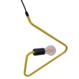 GloboStar® LIBBY 01097-1 Παιδικό Κρεμαστό Φωτιστικό Ανάρτηση Μονόφωτο 1 x E27 IP20 Κίτρινο Μέταλλο - Μ31 x Π31 x Υ16cm