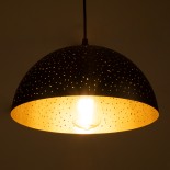 GloboStar® SOLANA 01301 Μοντέρνο Κρεμαστό Φωτιστικό Οροφής Μονόφωτο 1 x E27 Μαύρο Μεταλλικό Καμπάνα Φ30 x Υ15cm