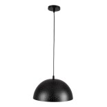 GloboStar® SOLANA 01301 Μοντέρνο Κρεμαστό Φωτιστικό Οροφής Μονόφωτο 1 x E27 Μαύρο Μεταλλικό Καμπάνα Φ30 x Υ15cm