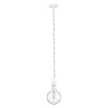 GLOBOSTAR® SHAQRA 36215 Μοντέρνο Κρεμαστό Φωτιστικό Οροφής με Ντουί 1 x E27 AC 220-240V IP20 - Μπεζ & Λευκό - Μ4 x Π4 x Υ110cm