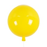 GloboStar® BALLOON 00651 Παιδικό Φωτιστικό Οροφής Μπάλα Μονόφωτο 1 x E27 IP20 Κίτρινο Πλαστικό με Ασημί Μέταλλο - Μ30 x Π30 x Υ33cm