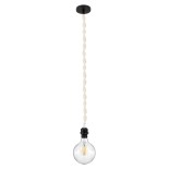GLOBOSTAR® SHAQRA 36216 Μοντέρνο Κρεμαστό Φωτιστικό Οροφής με Ντουί 1 x E27 AC 220-240V IP20 - Μπεζ & Μαύρο - Μ4 x Π4 x Υ110cm