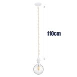 GLOBOSTAR® SHAQRA 36215 Μοντέρνο Κρεμαστό Φωτιστικό Οροφής με Ντουί 1 x E27 AC 220-240V IP20 - Μπεζ & Λευκό - Μ4 x Π4 x Υ110cm