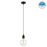 GLOBOSTAR® HANNA 36218 Μοντέρνο Κρεμαστό Φωτιστικό Οροφής με Ντουί 1 x E27 AC 220-240V IP20 - Μαύρο - Μ4 x Π4 x Υ110cm