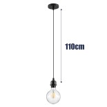 GLOBOSTAR® HANNA 36218 Μοντέρνο Κρεμαστό Φωτιστικό Οροφής με Ντουί 1 x E27 AC 220-240V IP20 - Μαύρο - Μ4 x Π4 x Υ110cm