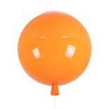 GloboStar® BALLOON 00650 Παιδικό Φωτιστικό Οροφής Μπάλα Μονόφωτο 1 x E27 IP20 Πορτοκαλί Πλαστικό με Ασημί Μέταλλο - Μ30 x Π30 x Υ33cm