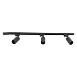 GloboStar® LEO 60355 Μοντέρνο Φωτιστικό Οροφής Ράγα Τρίφωτο 3 x GU10 IP20 Μαύρο Αλουμίνιο - Μ100 x Π6 x Υ20cm - 5 Χρόνια Εγγύηση
