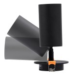 GloboStar® LEO 60350 Χωνευτό Κινούμενο Στρόγγυλο Φωτιστικό Σποτ Αλουμινίου με Ντουί GU10 AC 220-240V IP20 Φ9 x Υ17cm - Μαύρο - 5 Years Warranty