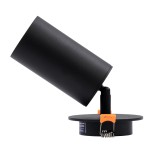 GloboStar® LEO 60350 Χωνευτό Κινούμενο Στρόγγυλο Φωτιστικό Σποτ Αλουμινίου με Ντουί GU10 AC 220-240V IP20 Φ9 x Υ17cm - Μαύρο - 5 Years Warranty