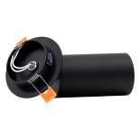 GloboStar® LEO 60350 Χωνευτό Κινούμενο Στρόγγυλο Φωτιστικό Σποτ Αλουμινίου με Ντουί GU10 AC 220-240V IP20 Φ9 x Υ17cm - Μαύρο - 5 Years Warranty