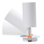 GloboStar® LEO 60351 Χωνευτό Κινούμενο Στρόγγυλο Φωτιστικό Σποτ Αλουμινίου με Ντουί GU10 AC 220-240V IP20 Φ9 x Υ17cm - Λευκό - 5 Years Warranty