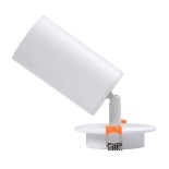 GloboStar® LEO 60351 Χωνευτό Κινούμενο Στρόγγυλο Φωτιστικό Σποτ Αλουμινίου με Ντουί GU10 AC 220-240V IP20 Φ9 x Υ17cm - Λευκό - 5 Years Warranty