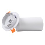 GloboStar® LEO 60351 Χωνευτό Κινούμενο Στρόγγυλο Φωτιστικό Σποτ Αλουμινίου με Ντουί GU10 AC 220-240V IP20 Φ9 x Υ17cm - Λευκό - 5 Years Warranty