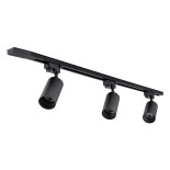 GloboStar® LEO 60355 Μοντέρνο Φωτιστικό Οροφής Ράγα Τρίφωτο 3 x GU10 IP20 Μαύρο Αλουμίνιο - Μ100 x Π6 x Υ20cm - 5 Χρόνια Εγγύηση