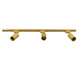 GloboStar® LEO 60359 Μοντέρνο Φωτιστικό Οροφής Ράγα Τρίφωτο 3 x GU10 IP20 Χρυσό Αλουμίνιο - Μ100 x Π6 x Υ20cm - 5 Χρόνια Εγγύηση