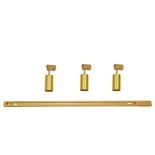 GloboStar® LEO 60359 Μοντέρνο Φωτιστικό Οροφής Ράγα Τρίφωτο 3 x GU10 IP20 Χρυσό Αλουμίνιο - Μ100 x Π6 x Υ20cm - 5 Χρόνια Εγγύηση
